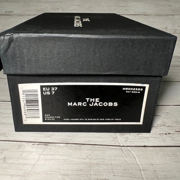 MARC JACOBS Dragon Fire 'The Slide' Logo Print Ridged Flat Sandals Slides Shoes - Picture 3 of 9